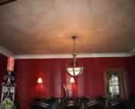 Formal Dining Room Striped Faux Finish Walls, Ceiling Stencil and Ceiling Faux Paint